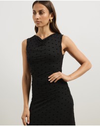 Atmos&Here - Sana Polkadot Mesh Midi Dress