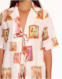 Petal & Pup - Aaliyah Tie Front Top - White Multi