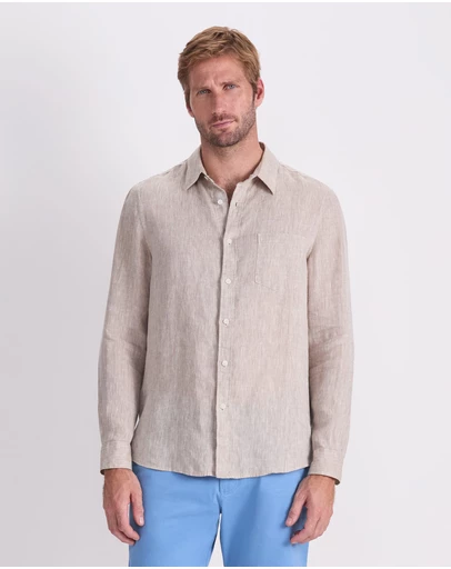 Sportscraft - Long Sleeve Linen Yarn Dyed Shirt