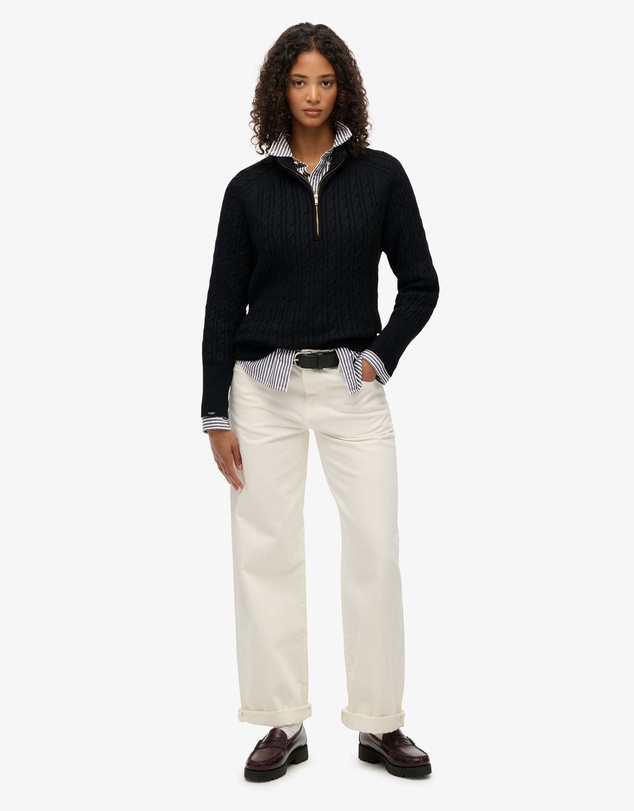 Superdry - Brushed Cable Half Zip Knit