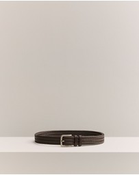 Trenery - Maitland Woven Leather Belt in Chocolate