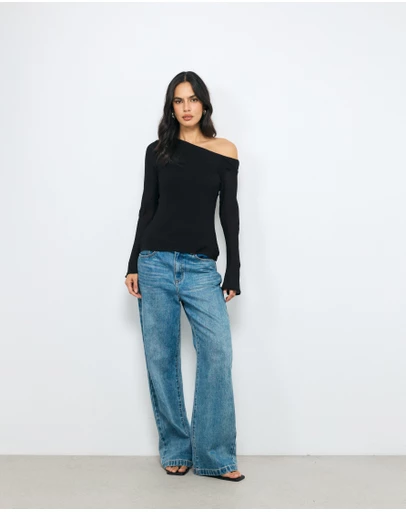 AERE - Off Shoulder Georgette Top