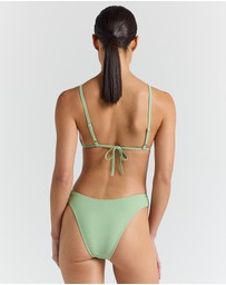 Poolside Paradiso - Poolside Bralette Tri Tie Bikini Top - Palm