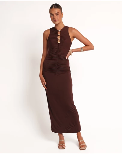 Petal & Pup - Brody Midi Dress - Chocolate