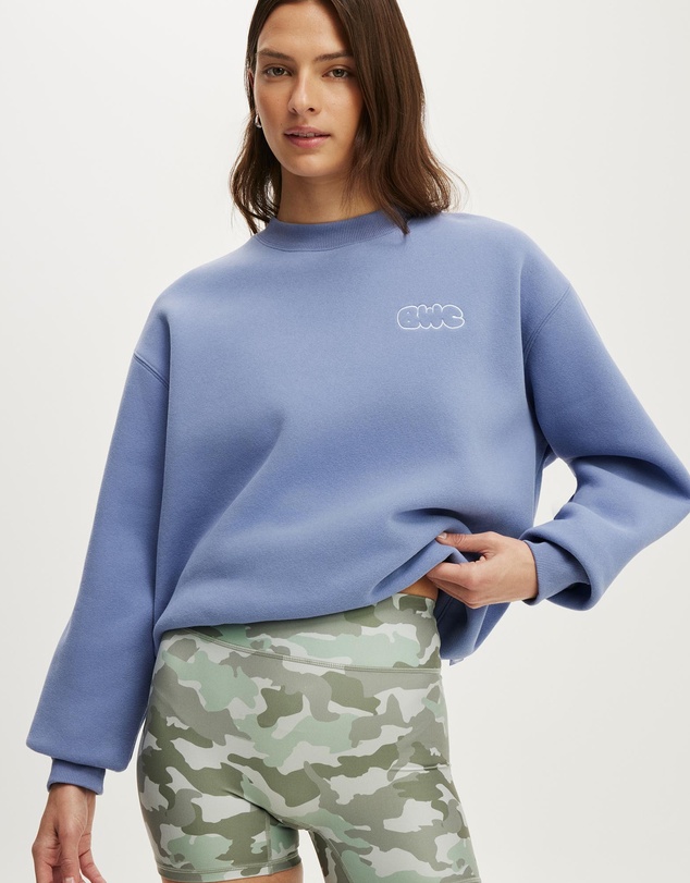 Cotton On Body Active - Plush Graphic Crew Sweatshirt