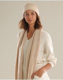 Morgan & Taylor - Sarina Ribbed Knit Beanie in Beige
