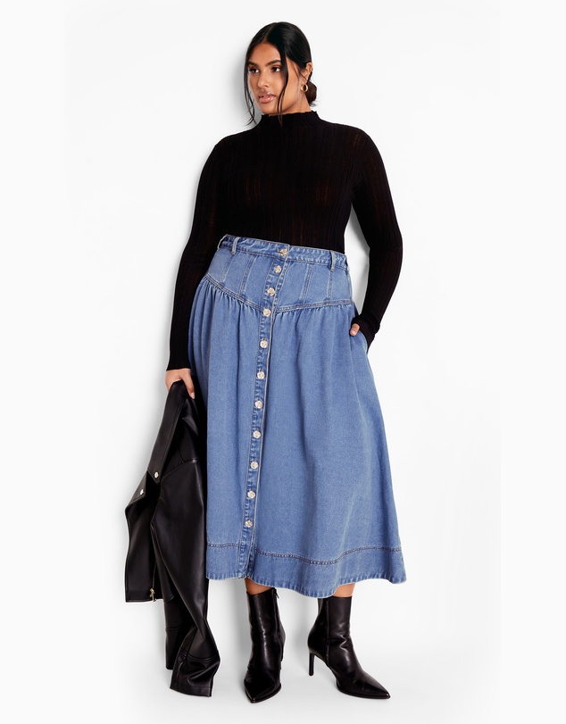 City Chic - Ari Denim Skirt