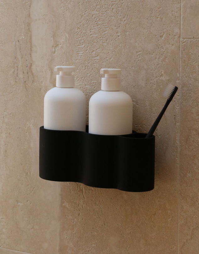 DESIGNSTUFF - CURV Shower Caddy, Silicone/Adhesive
