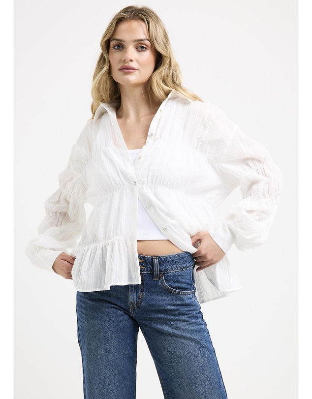 Subtitled - Chicago Shirred Long Sleeve Shirt