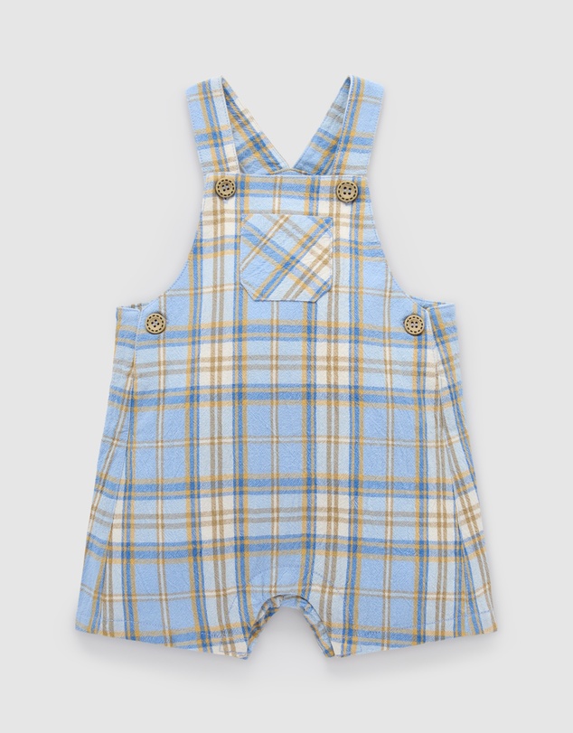 Purebaby - Check Overall -Kids-Babies