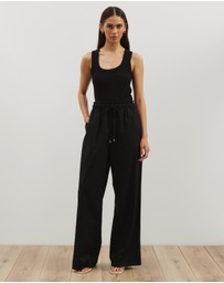 Atmos&Here - Fenn Linen Blend Drawstring Pants
