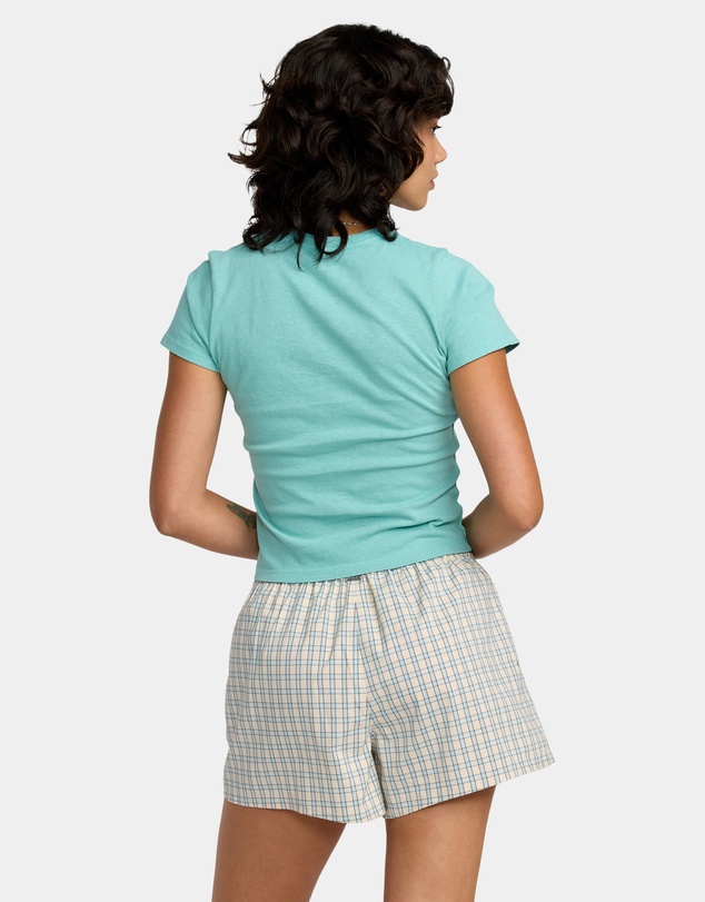RVCA - Womens Mikey Boxer Elastic Waist Shorts