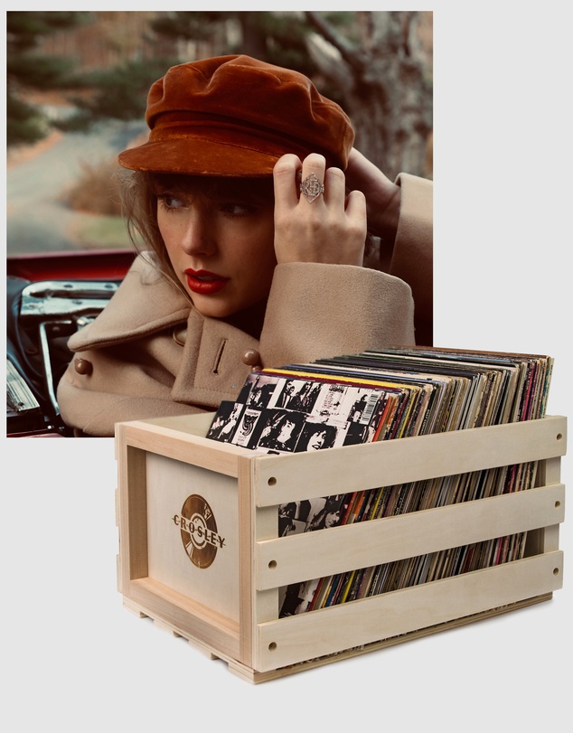 Universal Music - Crosley Record Storage Crate & Taylor Swifts Version Red Vinyl Album Bundle