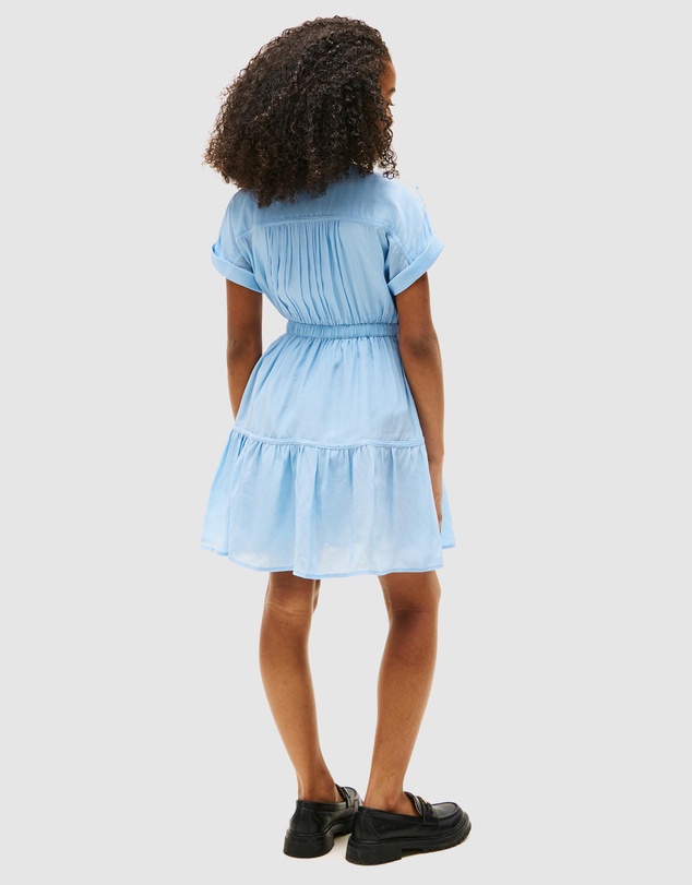 Tommy Hilfiger - Short Sleeve Tiered Shirt Dress - Kids