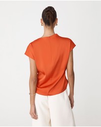 Forcast - Zafina Pleated Draped Top