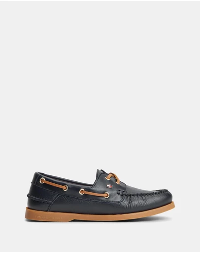 Tommy Hilfiger - Bay Flag Core Leather Boat Shoes - Women's