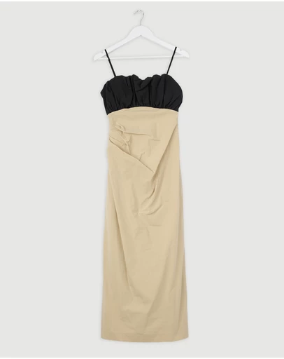 Revibe - Repaired Shona Joy Campbell Bubble Bodice Midi Dress - AU 8