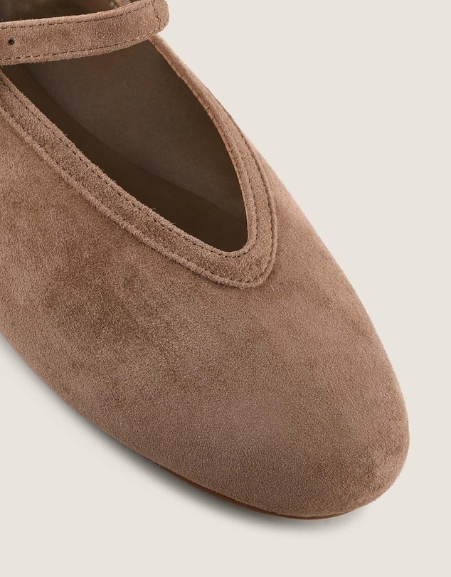 Shelly Shen - Rene Ballet Flats Taupe Suede