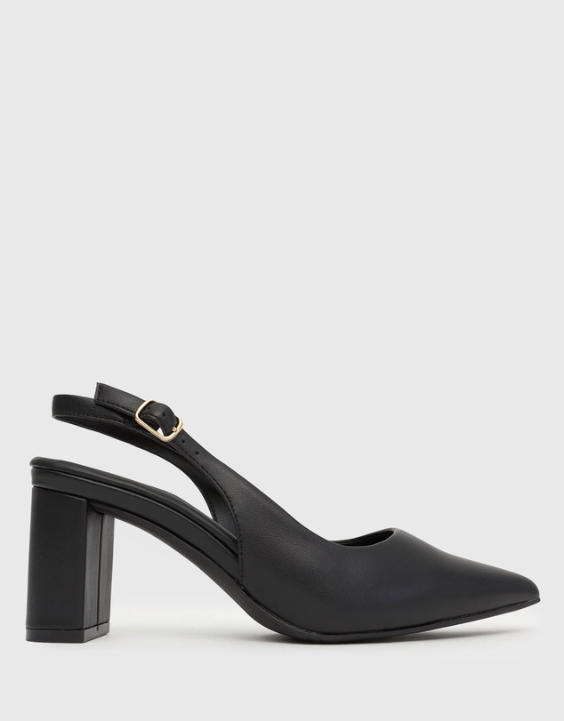 Betts - Flounce Block Heel Slingback Pumps