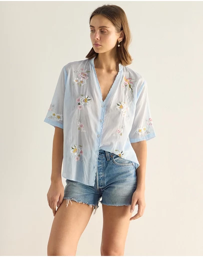 Auguste The Label - Viola Embroidered Blouse