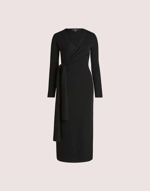 SABA - Elle Wool Blend Wrap Knit Dress