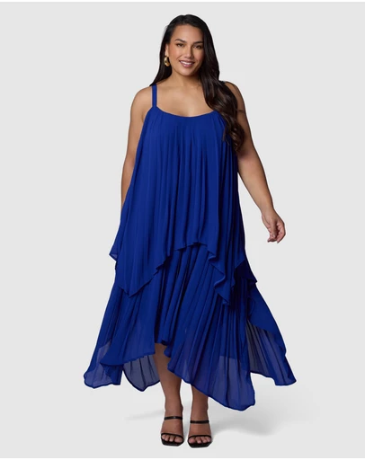 Pink Dusk by Curve Project - Sinful Heart Pleated Maxi Dress