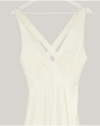 Revibe - Repaired Shona Joy La Lune Plunged Cross Back Maxi Dress - AU 12