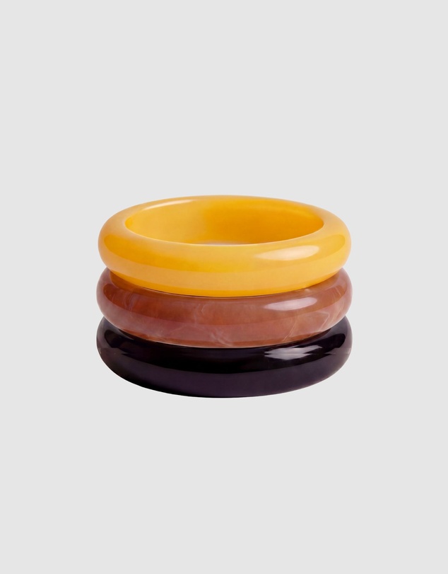 HOUSE OF SLANI - Stackable Light Brown Marble Aura Resin Bangle