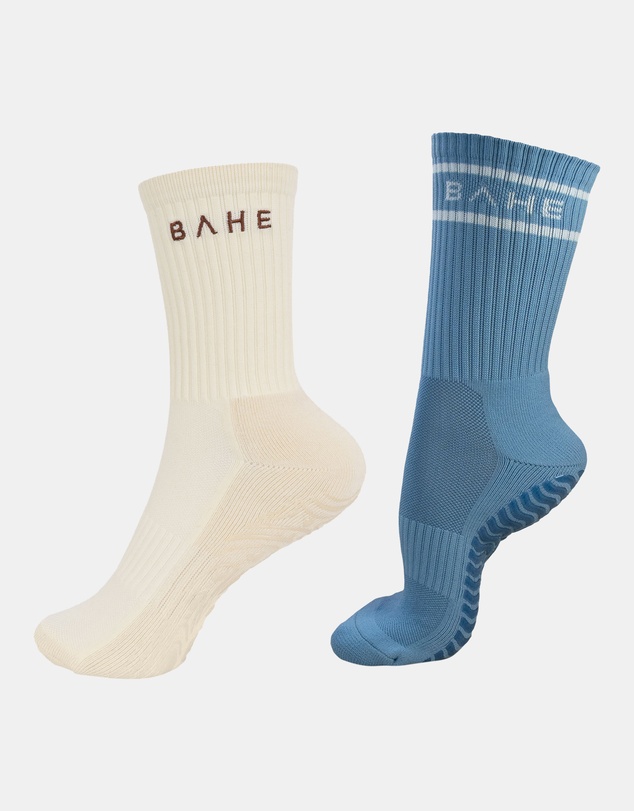 BAHE - Studio Grippy Crew Socks 2 Pack