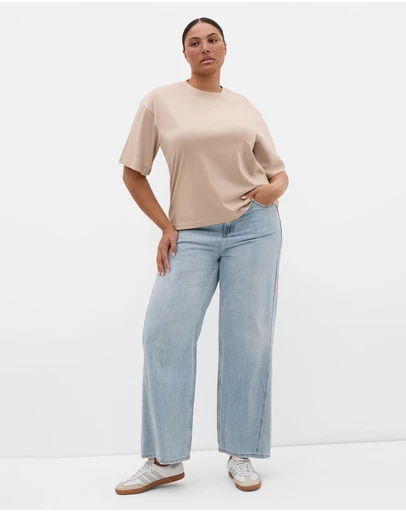 City Chic - Relaxed Crew Neck Cotton Tee