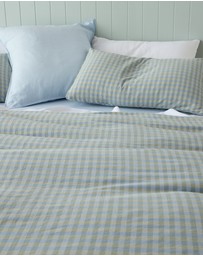Sheet Society - Leo Washed Cotton Gingham Quilt Cover Set