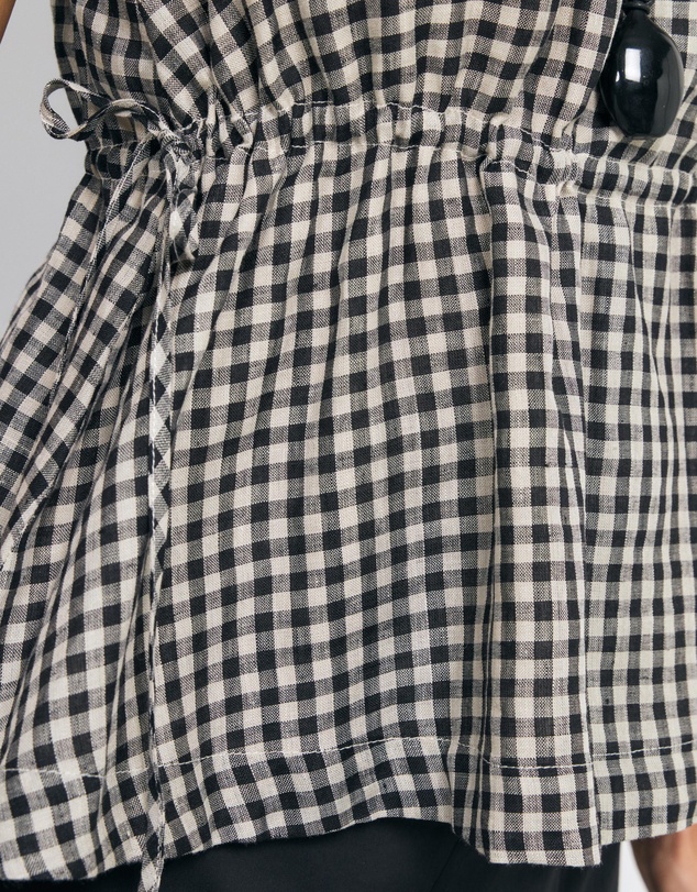 AERE - Florence Gingham Linen Top
