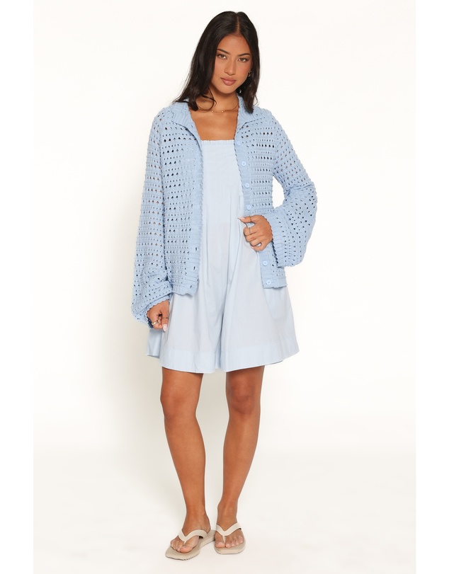 Petal & Pup - Delphine Crochet Cardigan - Blue