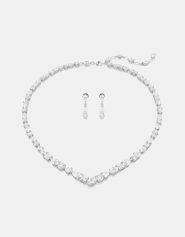 Swarovski - Mesmera set, Mixed cuts, White, Rhodium plated