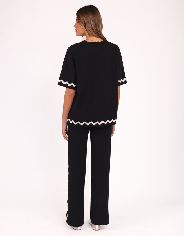 Petal & Pup - Vespa Knitted Pant - Black White
