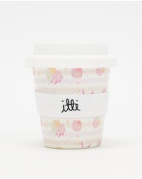 itti bitti - Reusable Baby Cino Cup with 2 Straws - Seashells