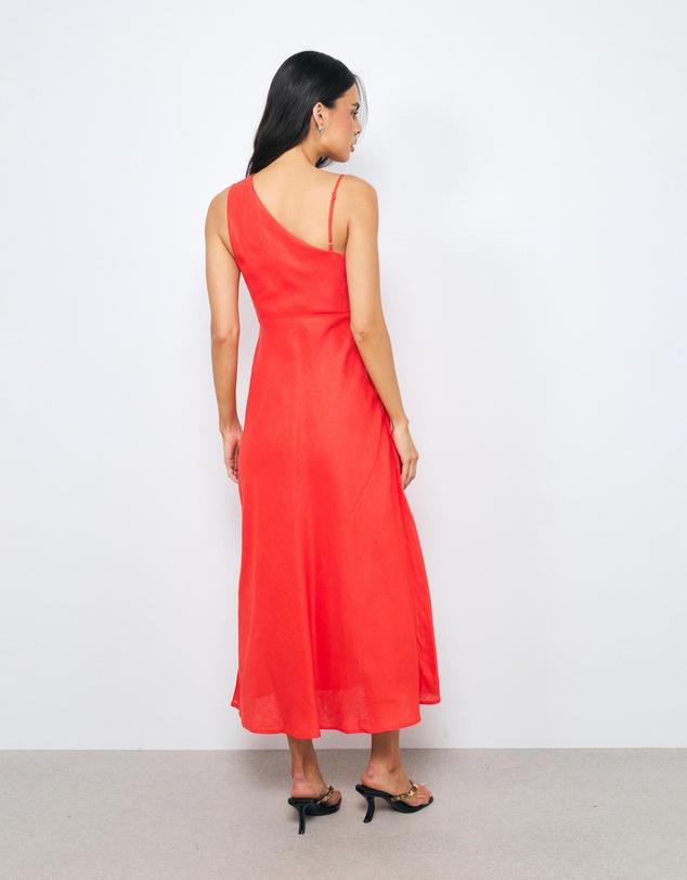 AERE - Gigi Beaded Linen Midi Dress