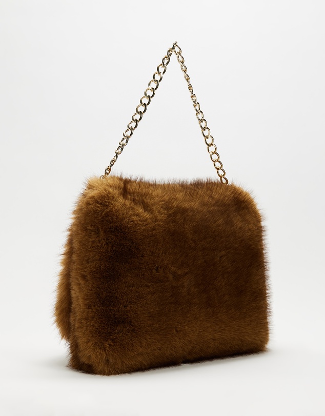 Lindsay Nicholas New York - Arlo Faux Fur Bag in Mink