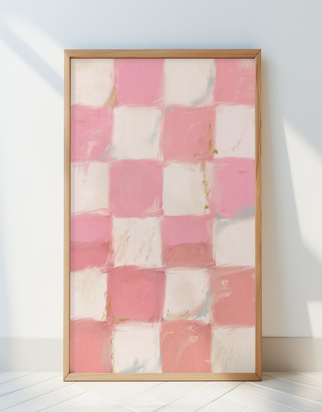 Olive et Oriel - Pinkchecks by Treechild Art Print