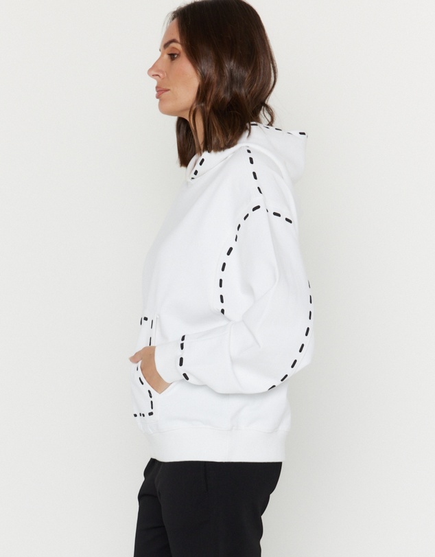 ALEXANDRA - Dashes Jumper White