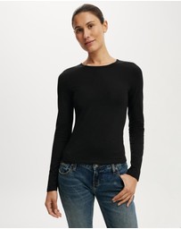 Cotton On - Longline Crew Long Sleeve Top