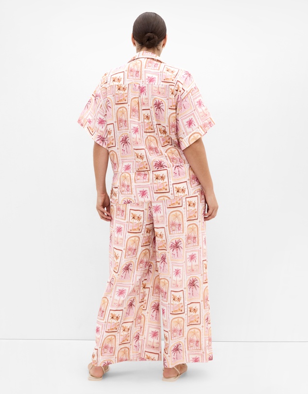 City Chic - Postcard Print Shirt