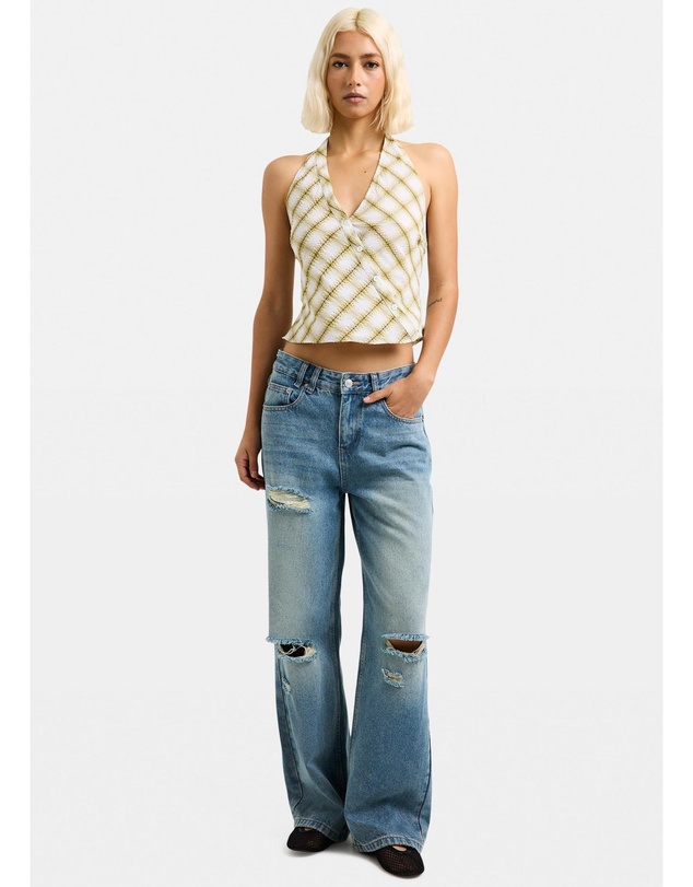 Insight - Abby Asymmetric Check Top