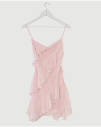 Revibe - Repaired Shona Joy Amina Ruffle Mini Dress - AU 8