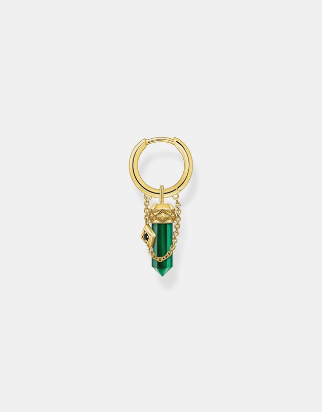 THOMAS SABO - Single Crystal Hoop Earring with Malachite