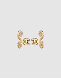Elli Jewelry - Earrings Earcuff Spiral 925 Sterling Silver Gold-plated