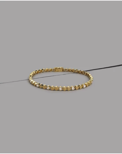 Wanderlust + Co - Multi Hearts 14K Gold Vermeil Bracelet