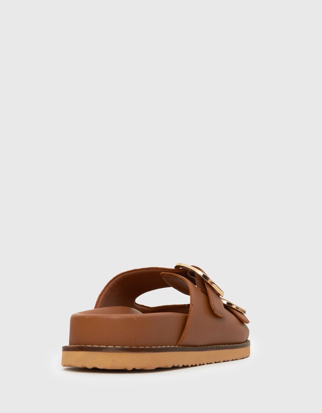 Betts - Wider Fit Hush Leather Buckle Slides