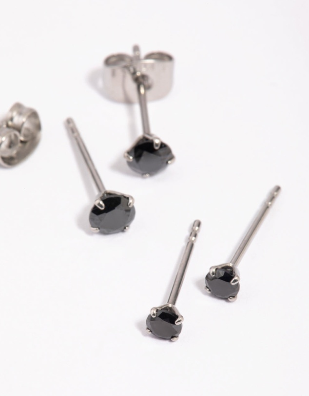 Lovisa - Surgical Steel Cubic Zirconia Stud Earring Pack