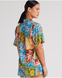 Poolside Paradiso - Wildflower SS Shirt - Sunshine